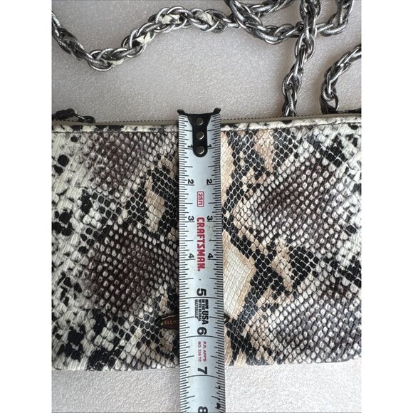 Elliott Lucca Faux Snakeskin Clutch Crossbody Bag With Chain Strap - Picture 8 of 10